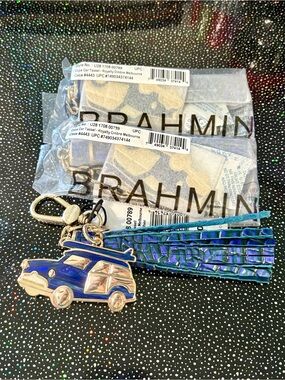 Brahmin Royalty Copa Car Keychain with Iridescent Tassel